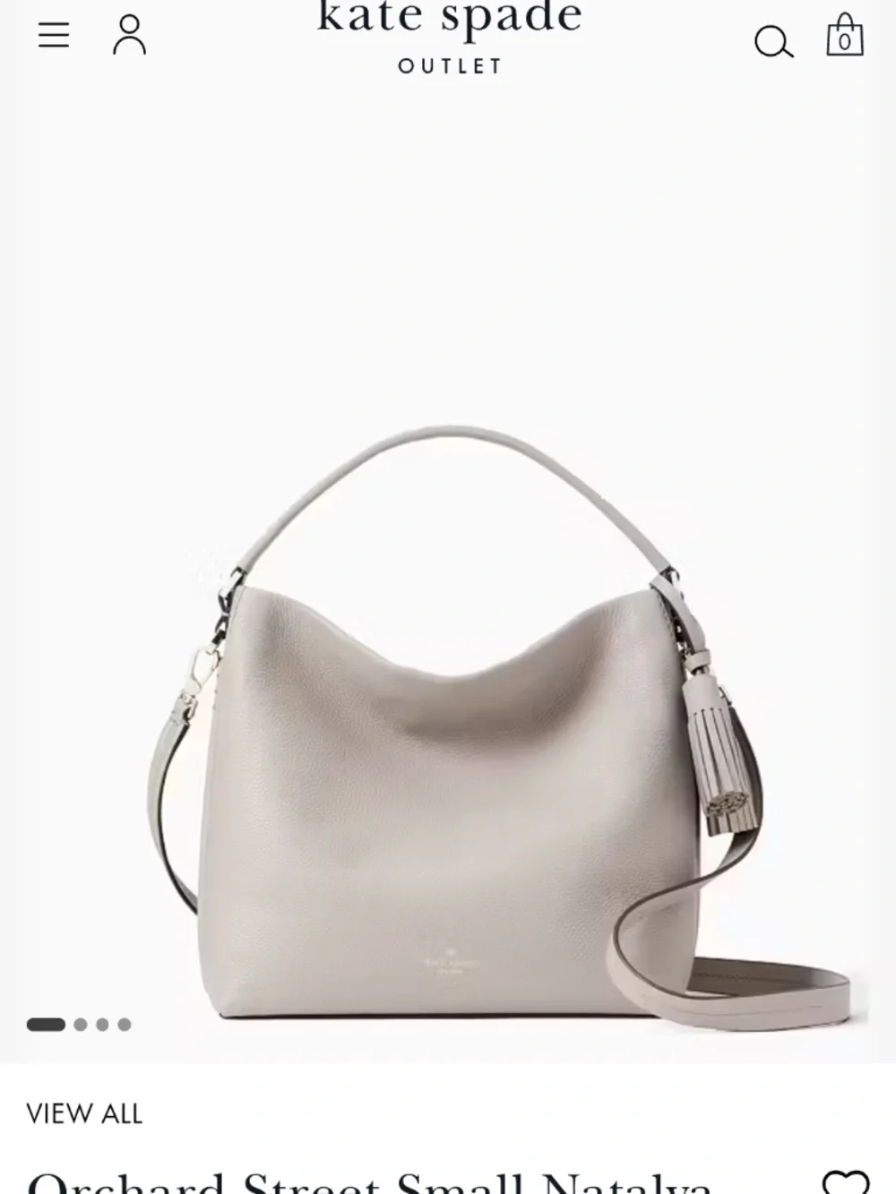 Kate Spade Orchard Street Small Natalya Gray Pebbled Leather Hobo Crossbody Bag